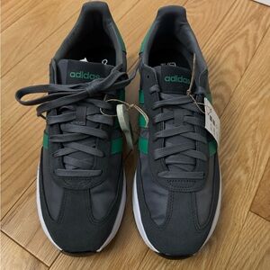 Adidas Men's Charcoal and Emerald Sneakers